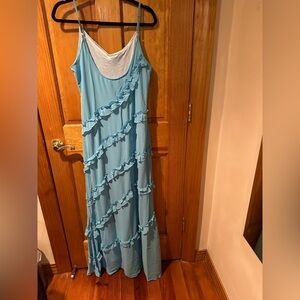 Long maxi ruffle dress